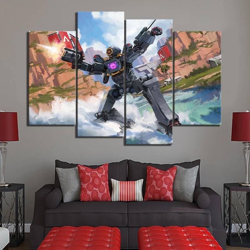 Декор для дома искусство холст 4 шт. модульная игра Apex Legends гостиной декоративная