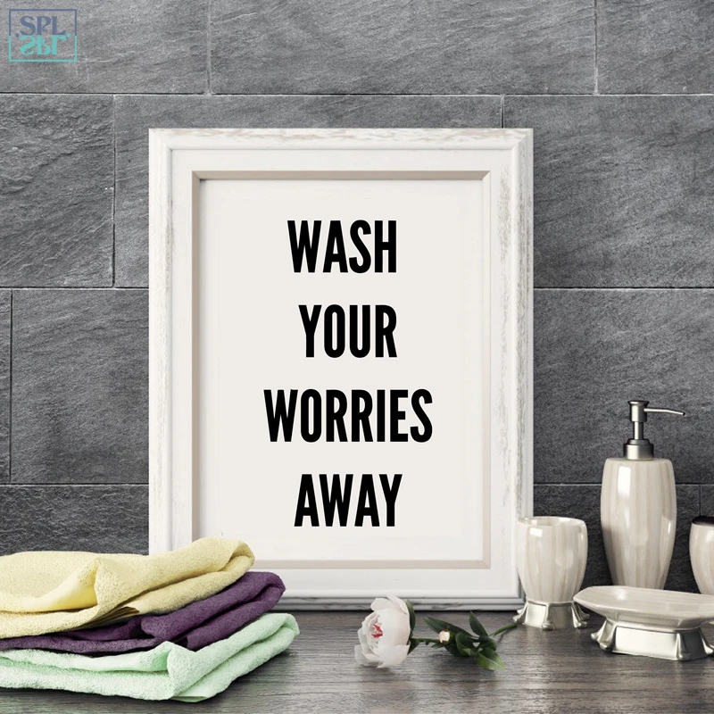 SPLSPL ванная комната настенный художественный Декор холст принт вымыть ваши