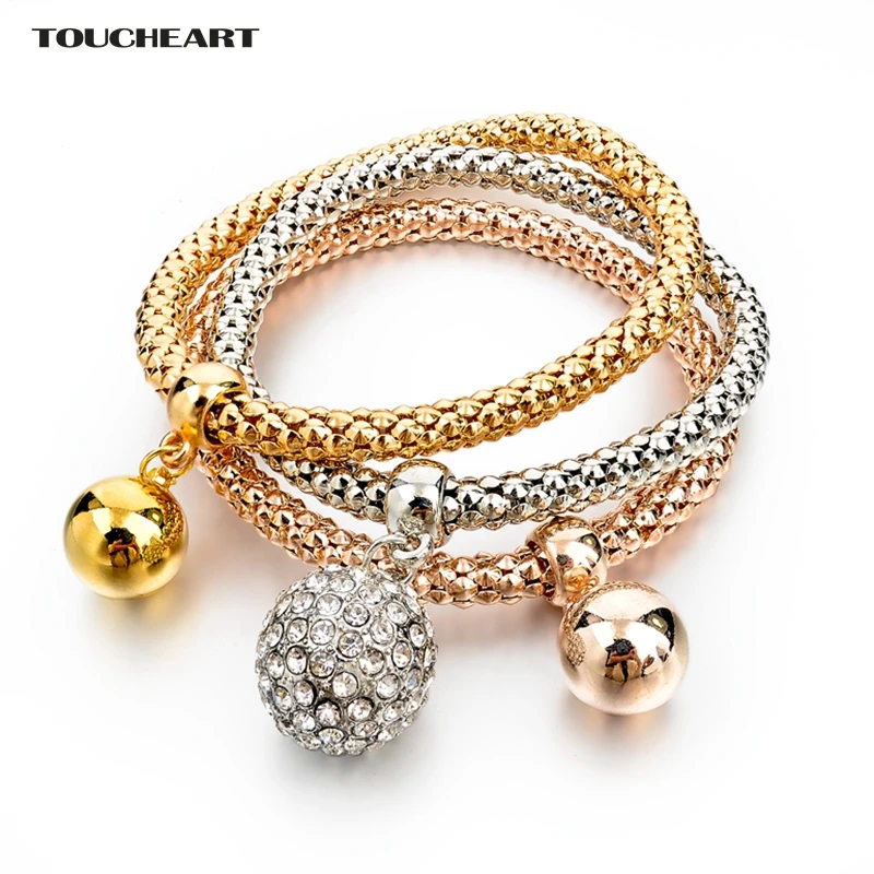Круглые браслеты с подвесками TOUCHEART камень для женщин девушек пар роскошный