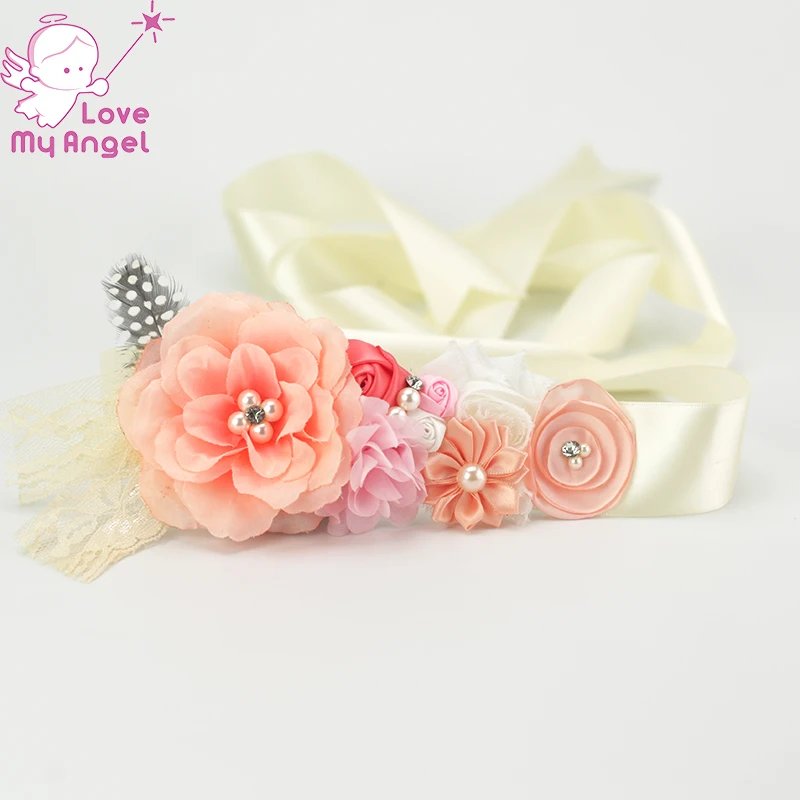 1 шт. винтажный коралловый персиковый свадебный пояс с цветами для девушки