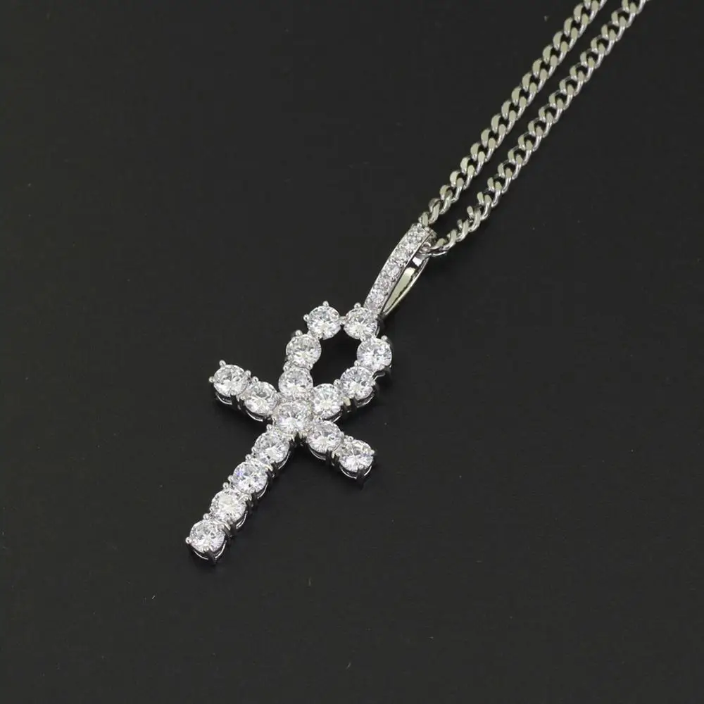 style A silver Кулон в стиле хип-хоп Anha с крестом, медная установка, CZ камни, ожерелье, ювелирные изделия для мужчин и женщин CN019 - Окраска металла: style A silver