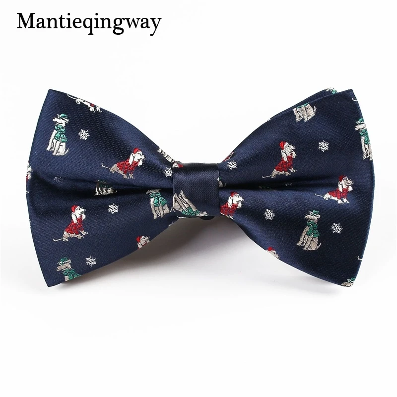 Мужские галстуки-бабочки Mantieqingway рождественские из полиэстера с узором снежинки