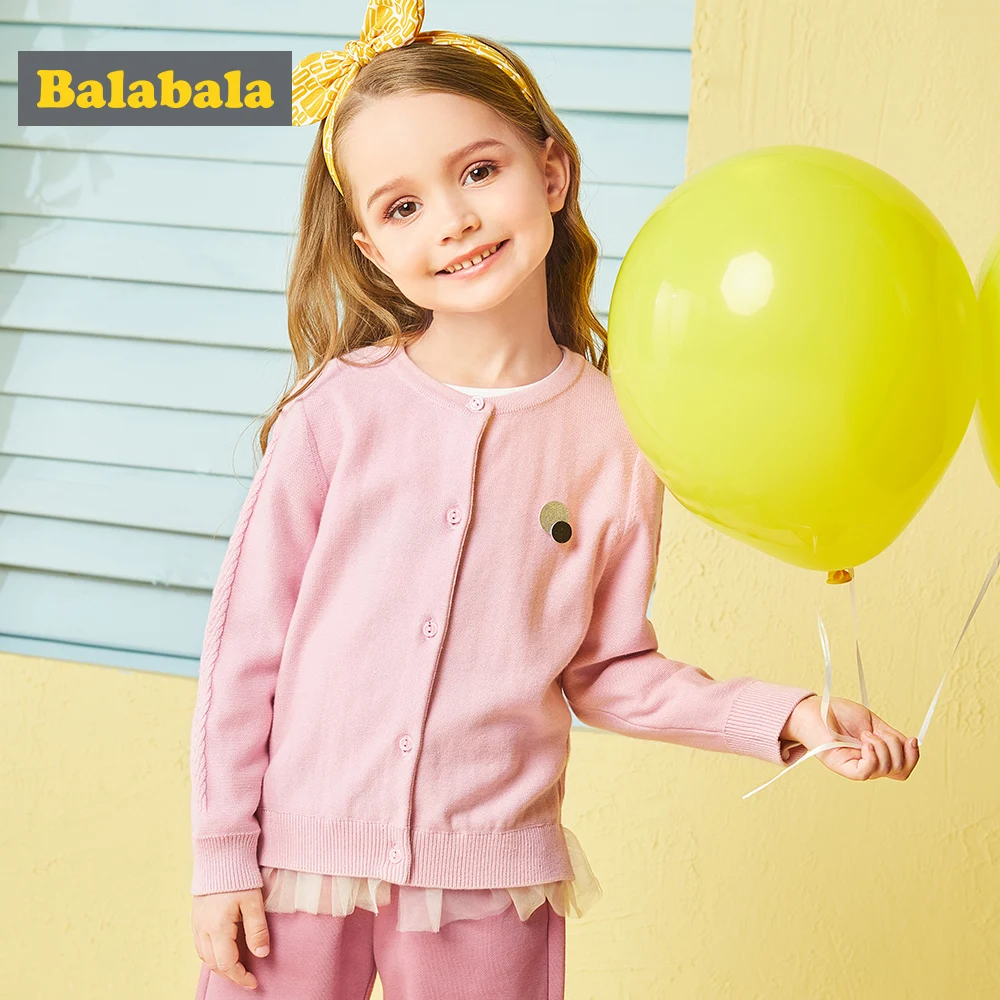 Balabala/осенний кардиган для девочек свитер маленьких детская одежда детей