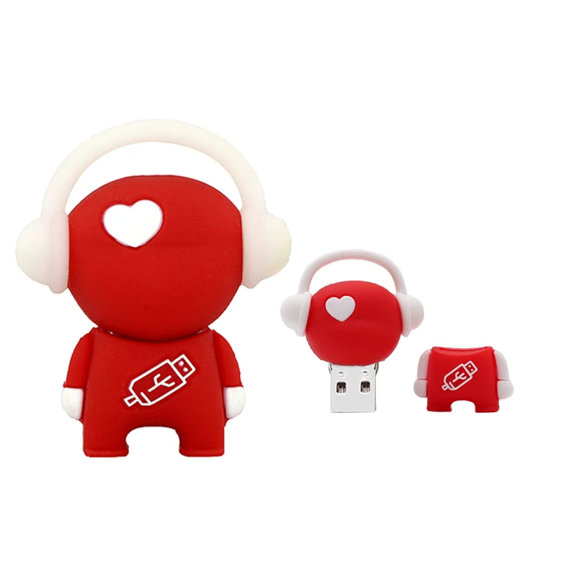100% capacity pendrive cartoon music man usb flash drive 4GB 8GB 16GB 32G 64GB cute memory stick lovely gift 128gb | Компьютеры и офис