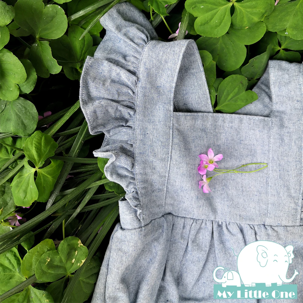 MyLittleOne/2019 летний однотонный комбинезон с открытой спиной для маленьких девочек |