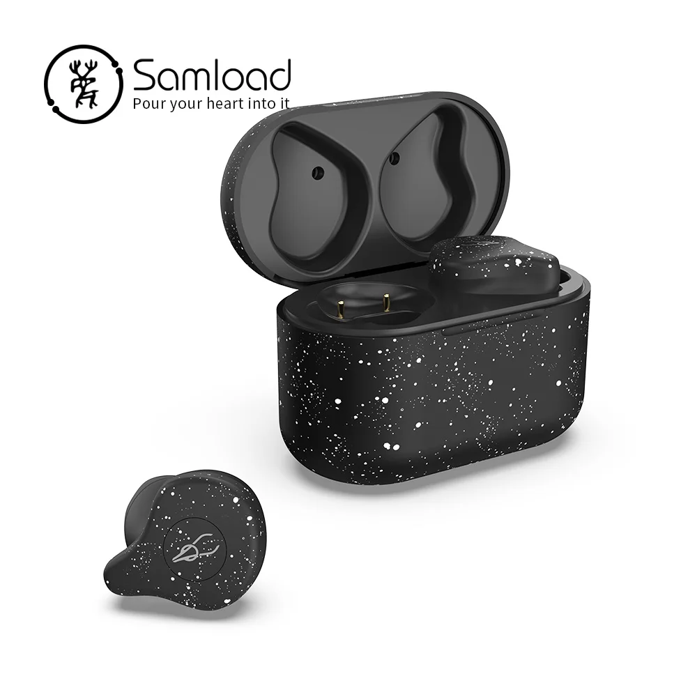 Samнагрузки поддерживает Беспроводное зарядное устройство Pad Bluetooth 5,0 наушники HIFI Звук Беспроводные наушники с зарядным чехол для iPhone 6 7 8 - Цвет: only wireless earbus