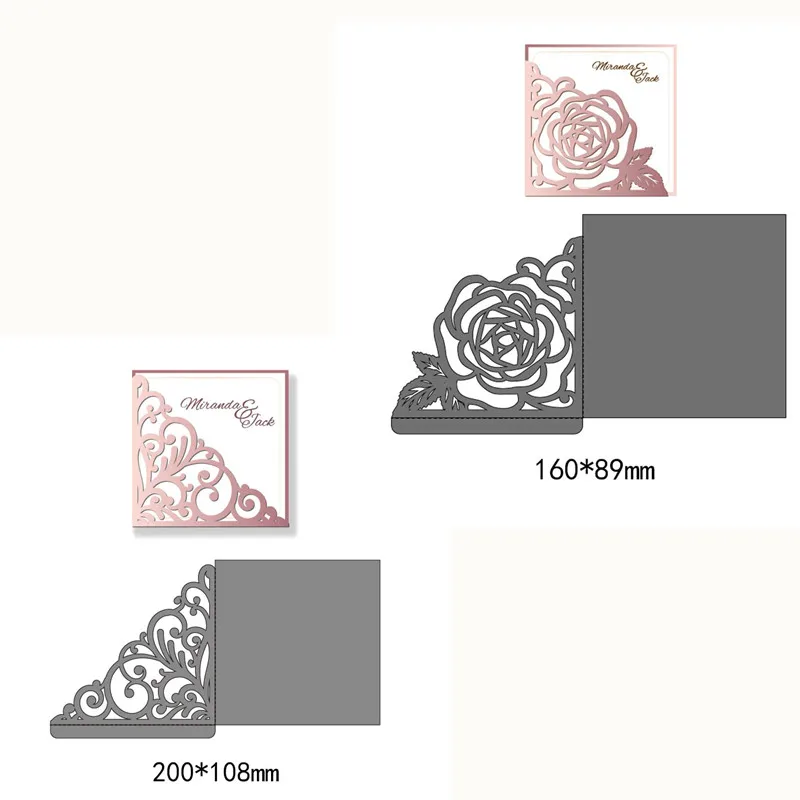 

Hollow Flower Square Frames Metal Cutting Dies for DIY Scrapbook Album Box Paper Craft Creative Paper Cut Dies New