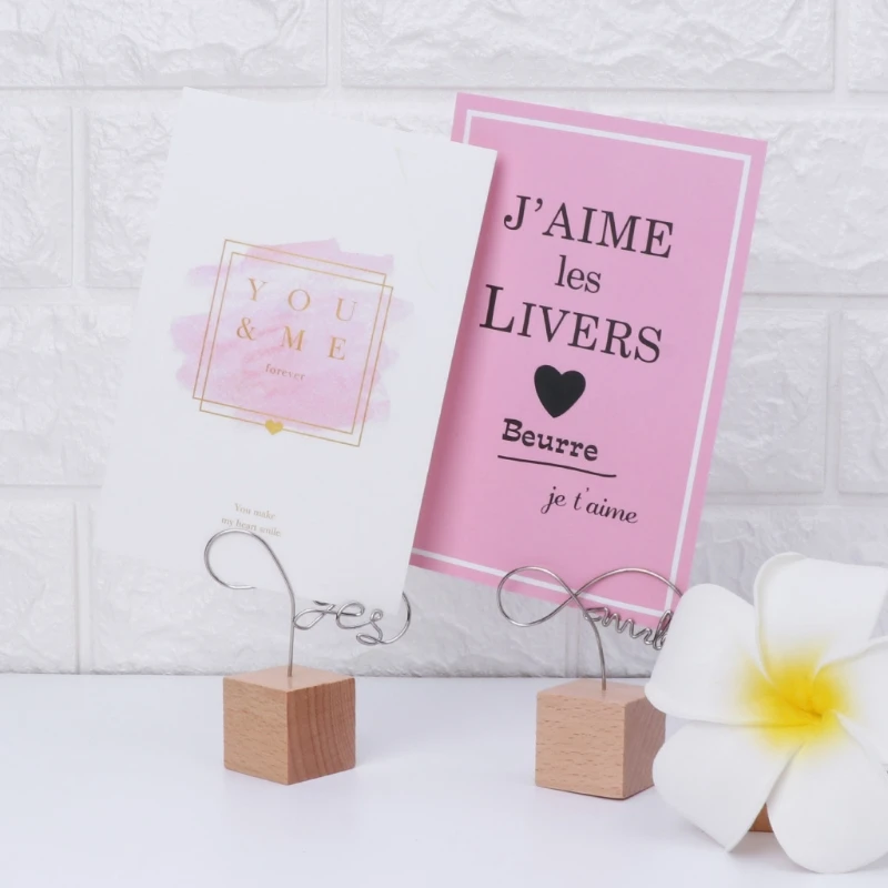 Металлические деревянные зажимы для записей фотографий настольные канцелярские