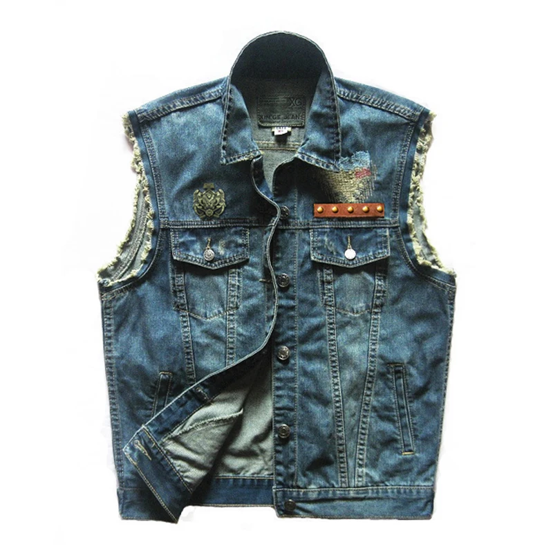 HEROBIKER мотоциклетный жилет мужской локомотив ретро винтажный мигающий джинсовый жилет мотоциклетный хип-хоп значок Защитная Куртка Мото жилеты