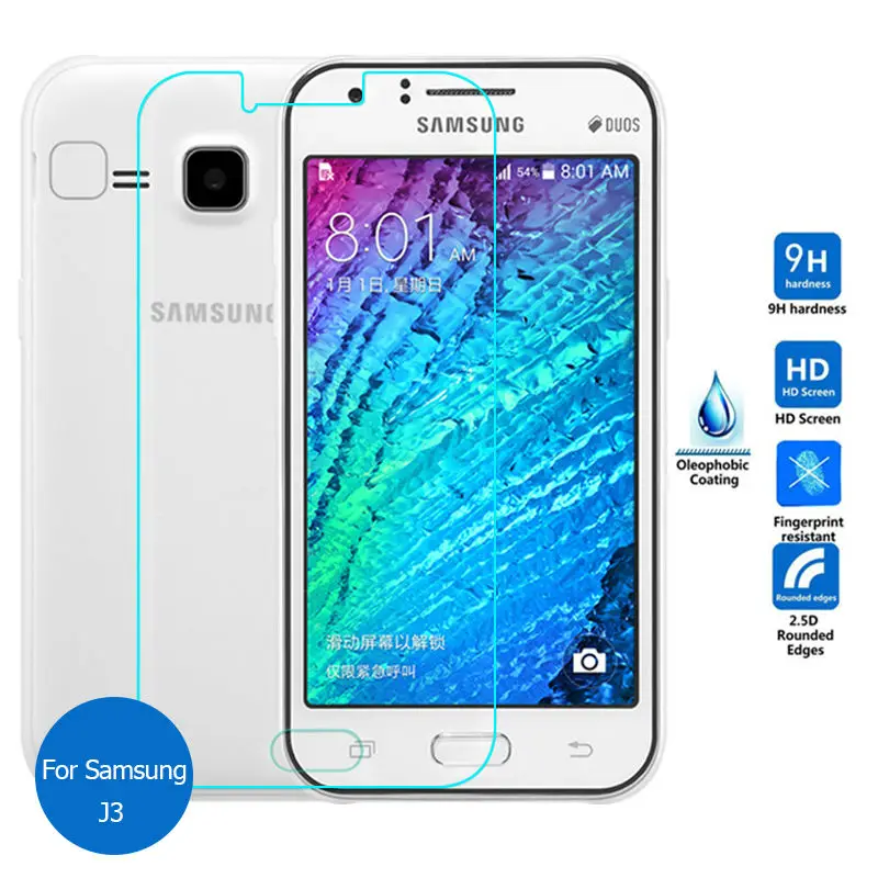 2 шт. закаленное стекло для Samsung Galaxy J3 2015 2016 2017 защита экрана на J 3 Pro 310F 320F 3110 330F Sm J320F