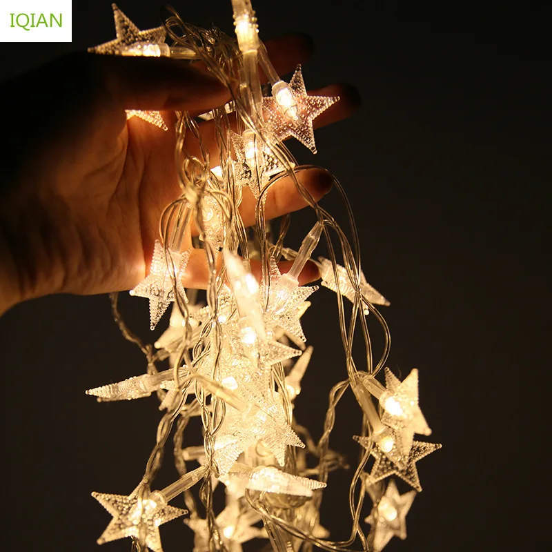 IQIAN Navidad 2019 батарея коробка звезда световая гирлянда 3 м 20 огней Новогодние