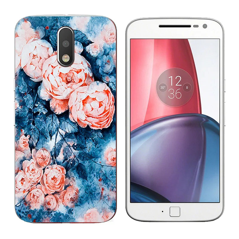 Чехол для Motorola Moto G4/G4 Plus задняя крышка из силикона ТПУ с золотой печатью чехол