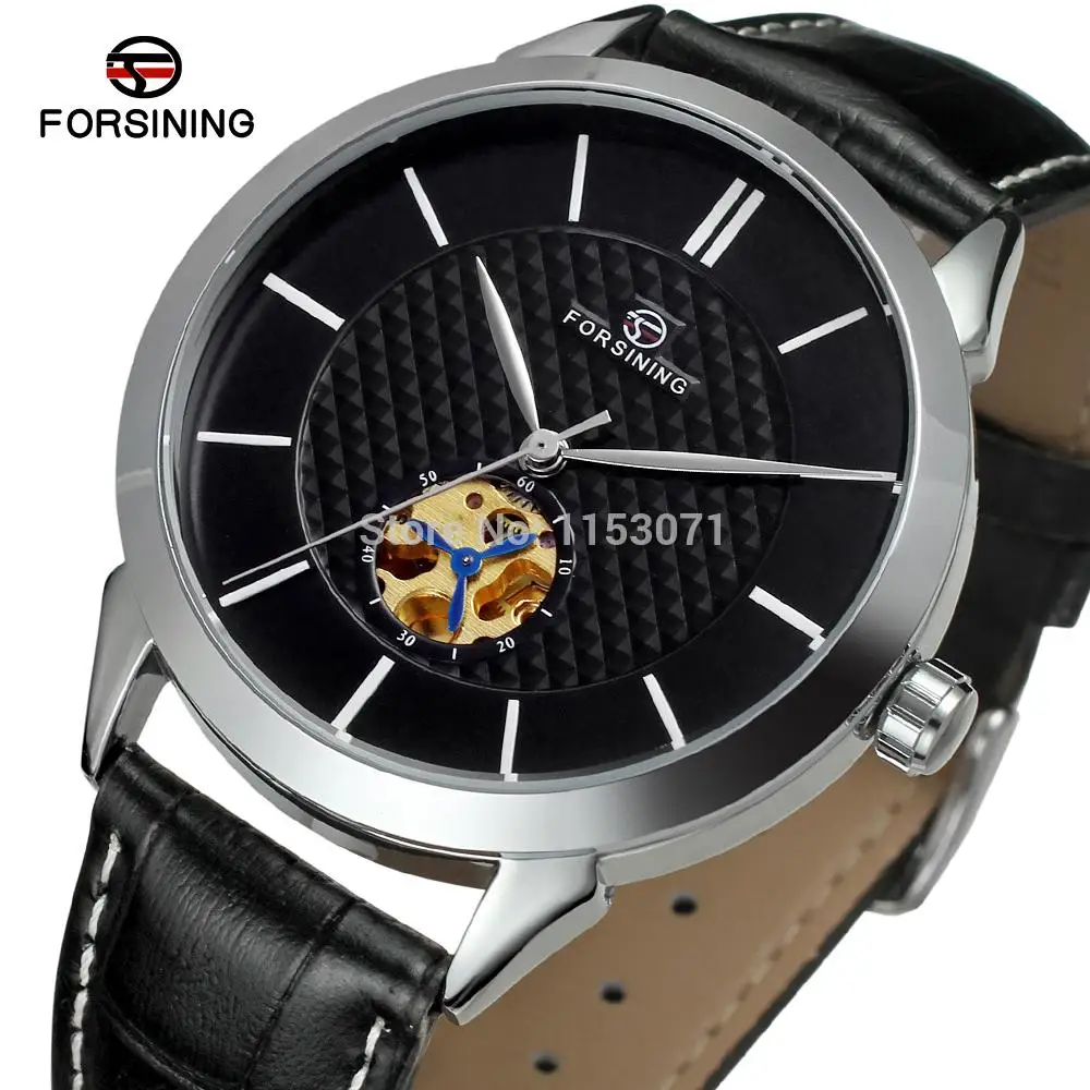 Часы FSG8083M3S2 Forsining новые автоматические оригинальные часы с черным циферблатом и
