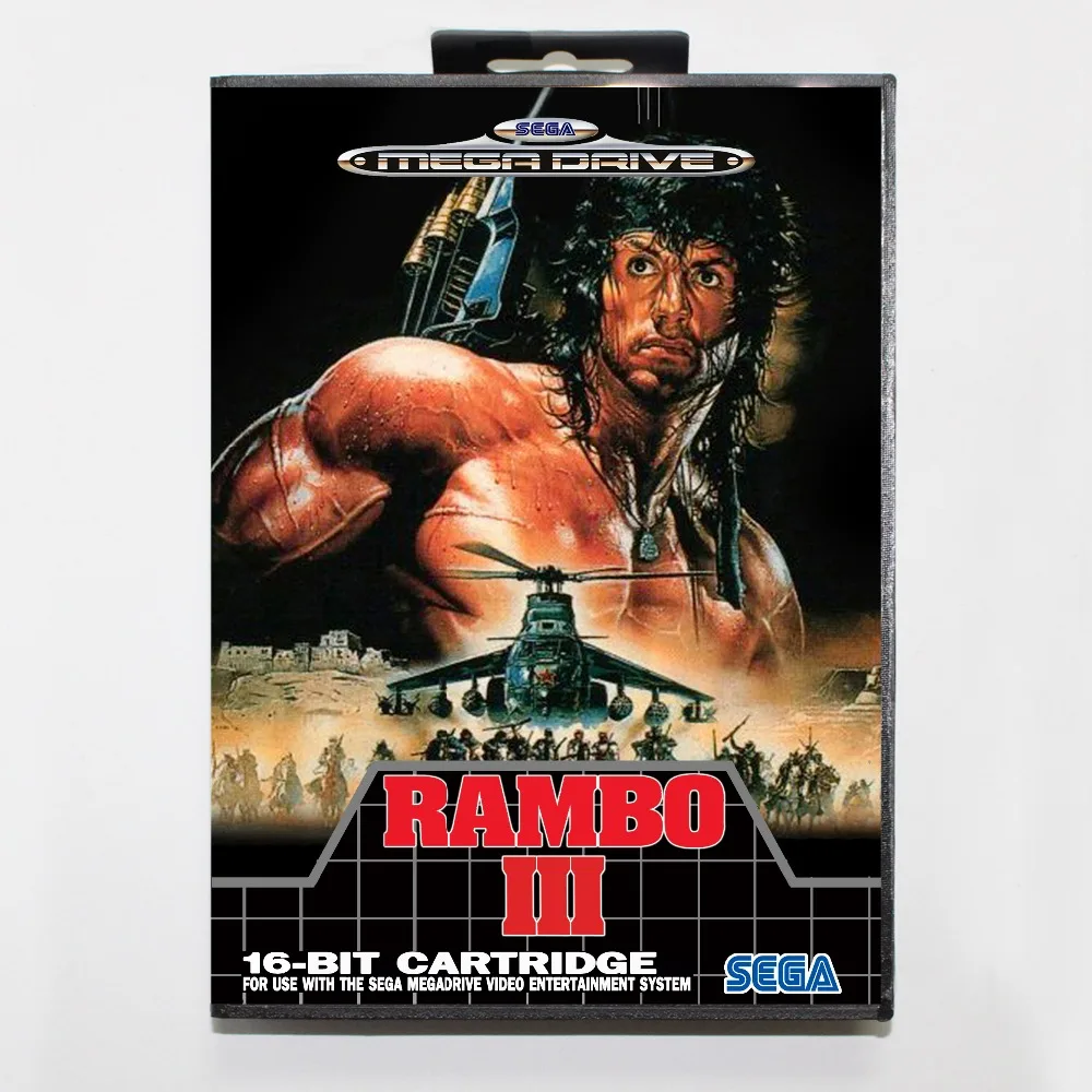 Rambo iii 16 бит SEGA MD игровая карта с розничной коробкой для Sega Mega Drive Genesis|sega md game card|sega