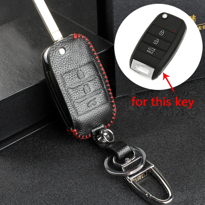 1pc for KIA K2K3SK4X5KX3 Key cover top layer leather Hand sewing Remote key sleeve Protective shell