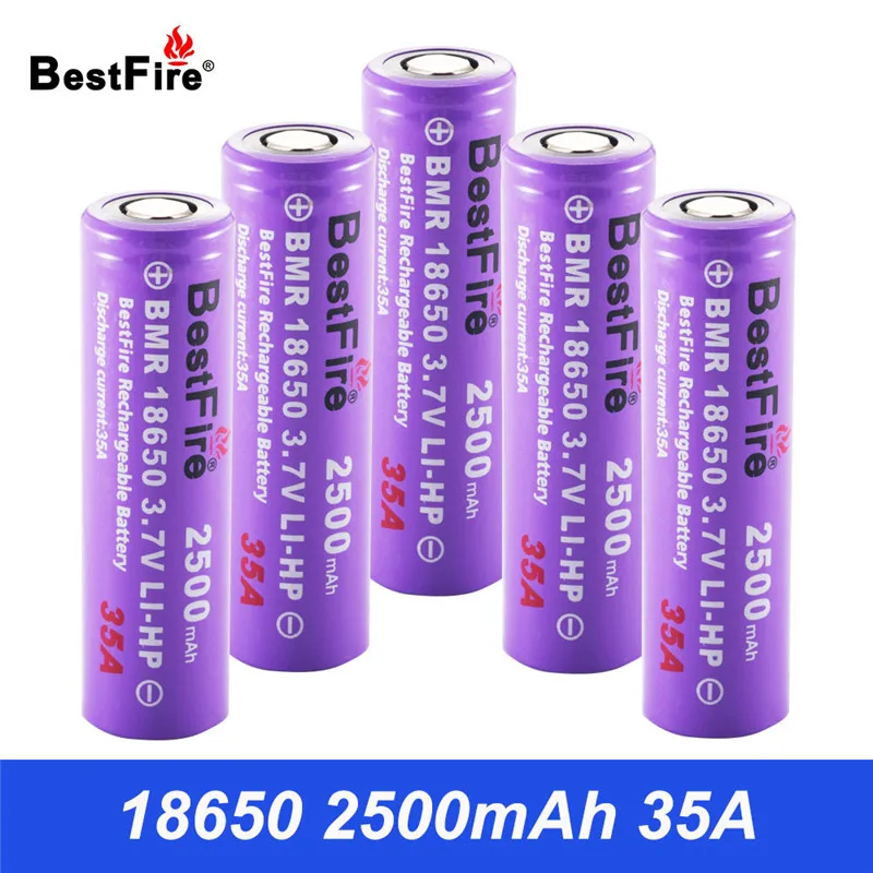 Аккумуляторная батарея 18650 Li ion 3 7 V 2500mAh 35A Bestfire Vape Mod для фонарик Kangertech Subox Mini B301|battery