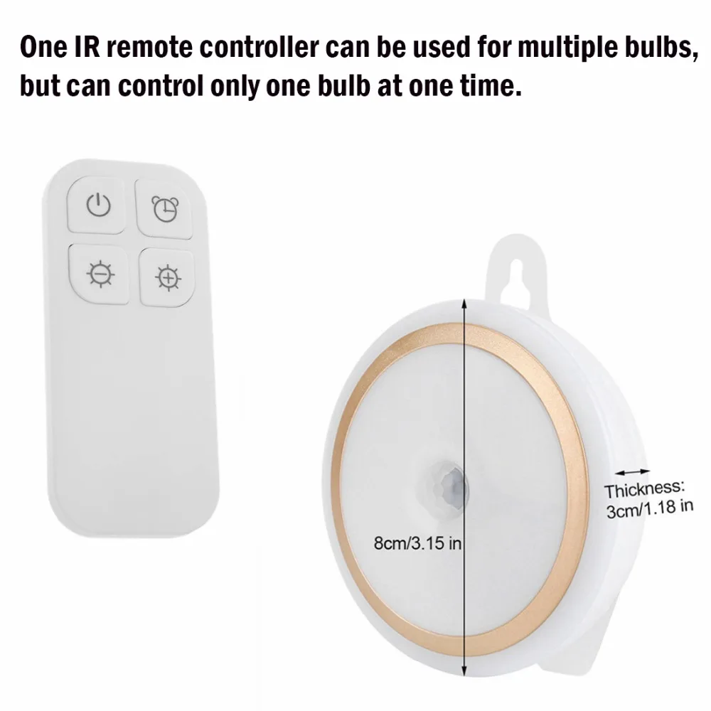 Светодиодный ночник Jiaderui с датчиком движения и пультом дистанционного