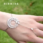 Женский браслет с подвесками HIBRIDE, с кристаллами и листьями, с фианитами, B-66