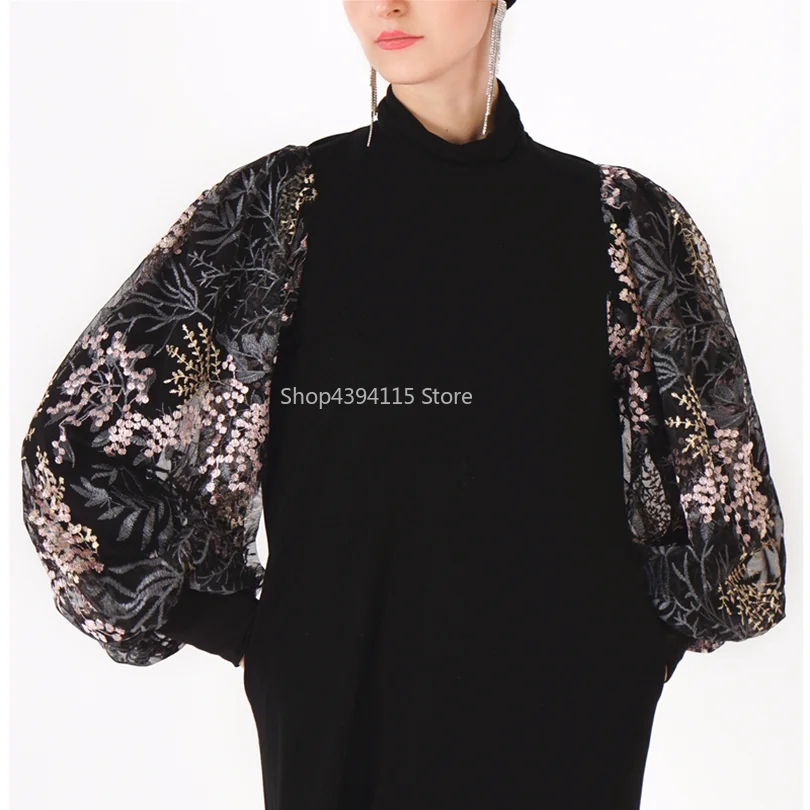 Черное мусульманское платье abaya Vestidos Caftan Ramadan Турция Дубай женское арабский