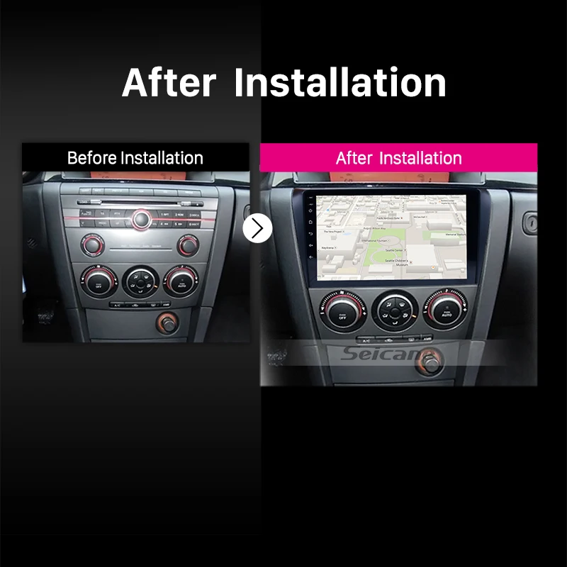 Seicane Android 9 0 HD &quotgps Автомагнитола для Mazda 3 2004 2005 2006 2007 2008 2009 сенсорный