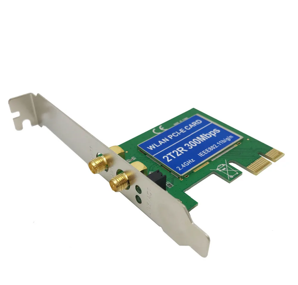 2 антенны PCI E 300 Мбит/с м 802.11b/g/n беспроводной WiFi адаптер карты для рабочего