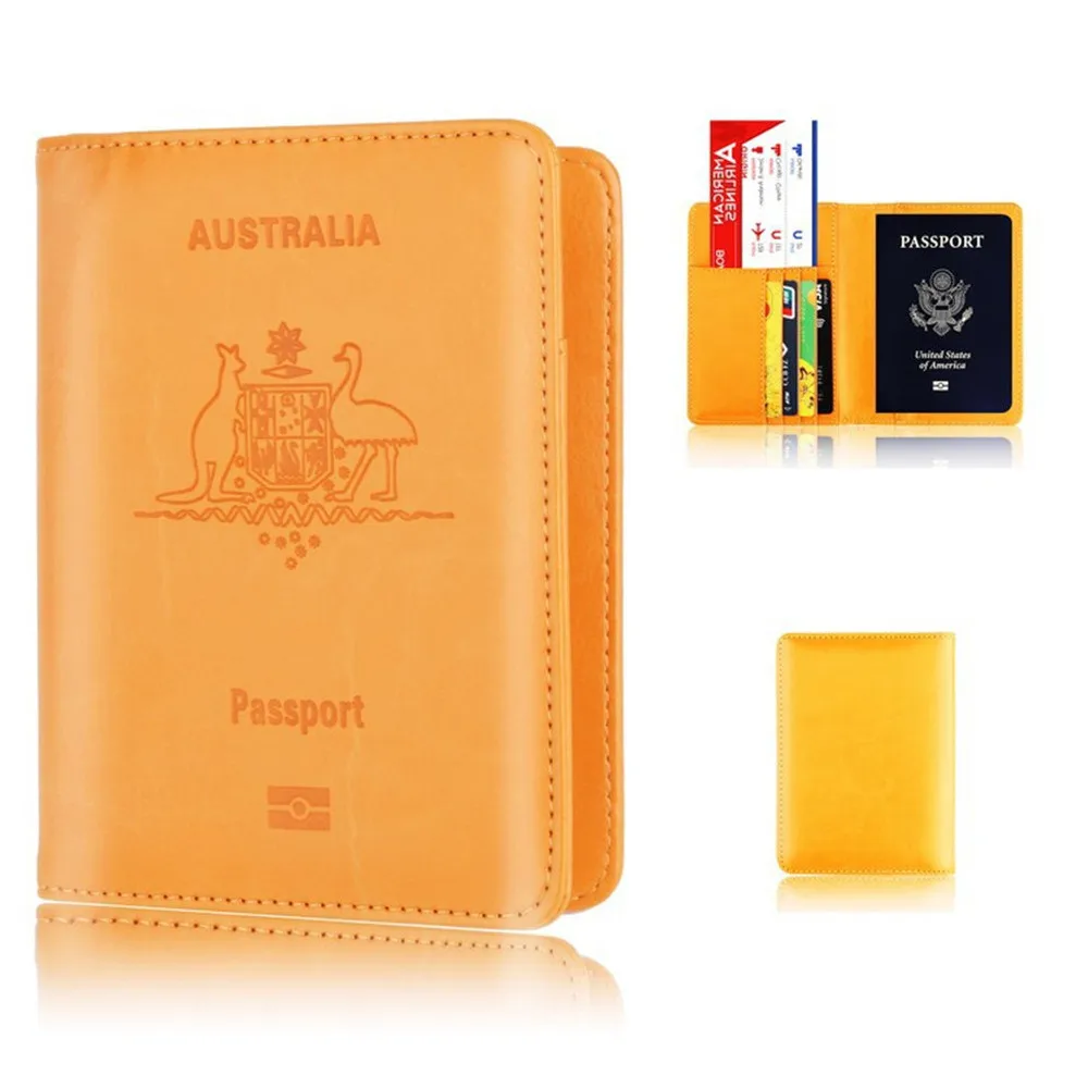 Australia Passport Holder PU Leather Covers for Australian Men Women AU Passports Travelling Document Organizer | Багаж и сумки