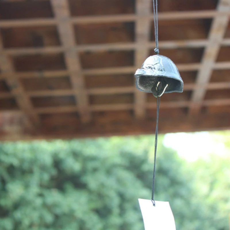 Японский стиль Furin Wind Chime Nanbu чугунная темно-зеленая черепаха Iwachu | Дом и сад