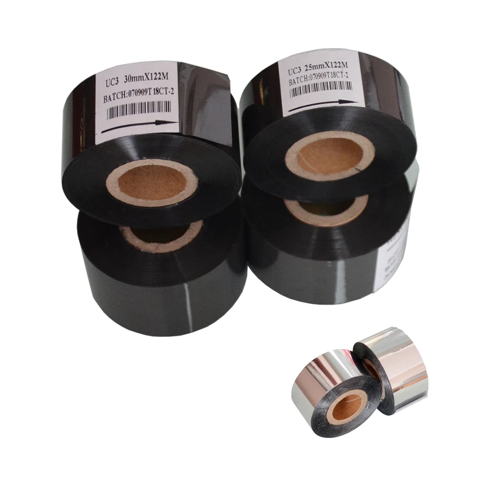 

Black Width 25mm length 122m hot roll code ribbon for packing bags