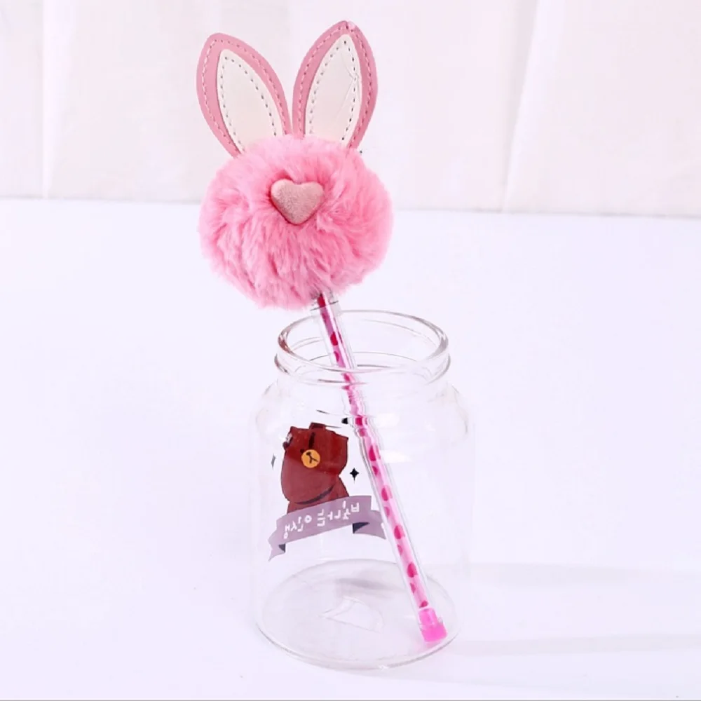 rose red Корейская Новинка, милая мультяшная гелевая ручка для творчества, яркие цвета, плюшевый кролик, чернильная ручка, канцелярские товары, школьный, офисный, подарок, модная - Цвет: rose red