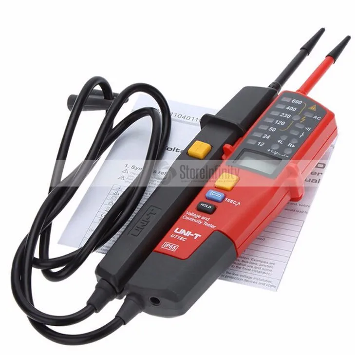 UNI-T UT18B UT18C Авто Диапазон измеритель напряжения непрерывности RCD тестер ЖК-дисплей/светодиодный детектор DE