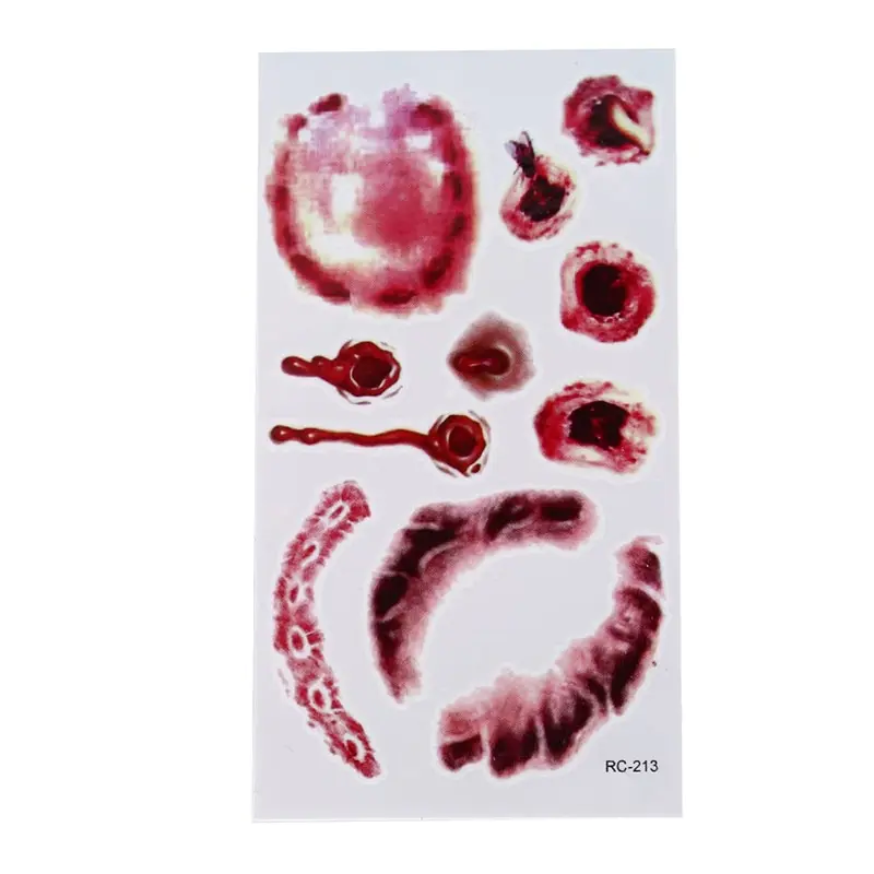 2018 Хэллоуин террор рана Реалистичная травма крови Шрам Татуировки стикер