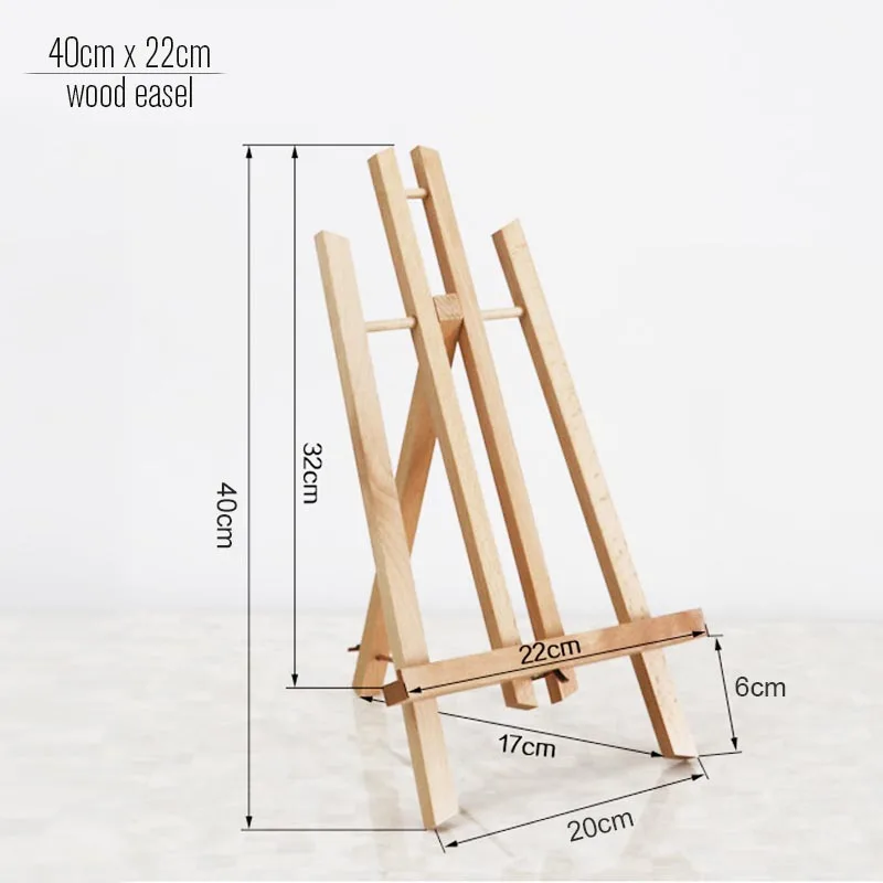40cm x 22cm XINDI сосновый деревянный мольберт 3 размера Настольный Рисовальщик деревянный складной стоячий мольберт доски для рисования мел доска мольберты WE05 - Цвет: 40cm x 22cm