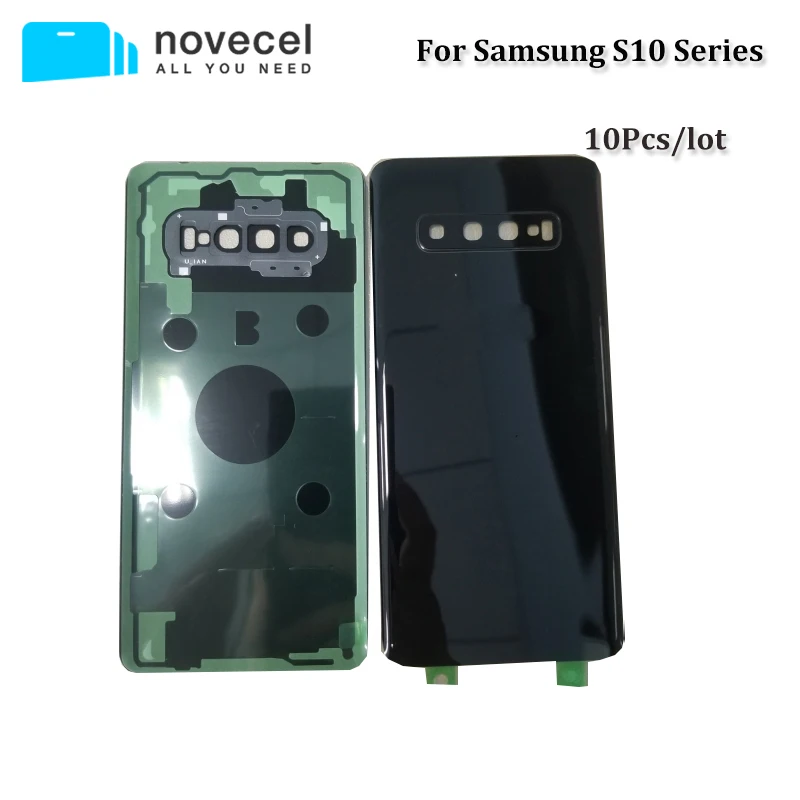 10 шт. задняя крышка Novecel с крышкой камеры для samsung S10/S10E/S10 Plus задняя крышка батарейного отсека задняя дверь Корпус чехол Замена