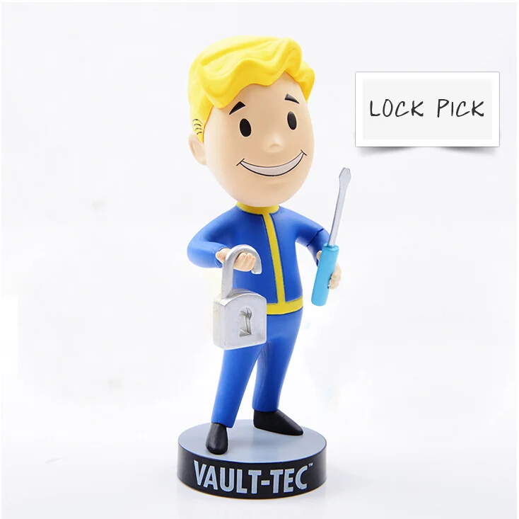 Lock picj opp bag 13 см Gaming Heads Fallout 4 vavle Boy TOY Bobbleheads Серия 1 фигурка животного Коллекционная модель игрушки brinquedos куклы - Цвет: Lock picj opp bag