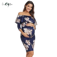 womens ruffle off shoulder maternity dress women dress ruffles pregnancy clothes ruched sides knee length bodycon dresses