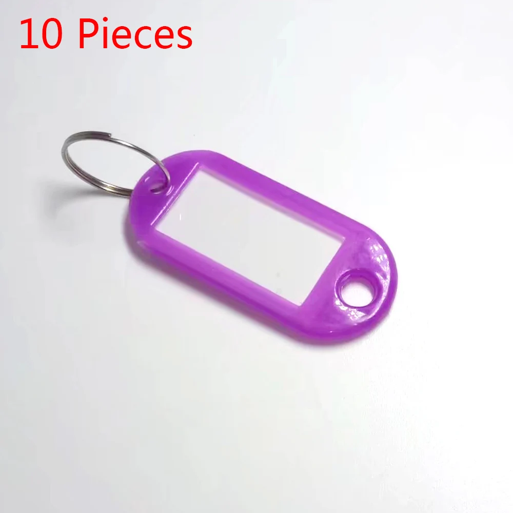 10 шт пластиковые цепочки для ключей, бирки Id ярлык имя бирки с разделенным кольцом для багажа ключи цепочки Ключи Кольца - Цвет: Purple