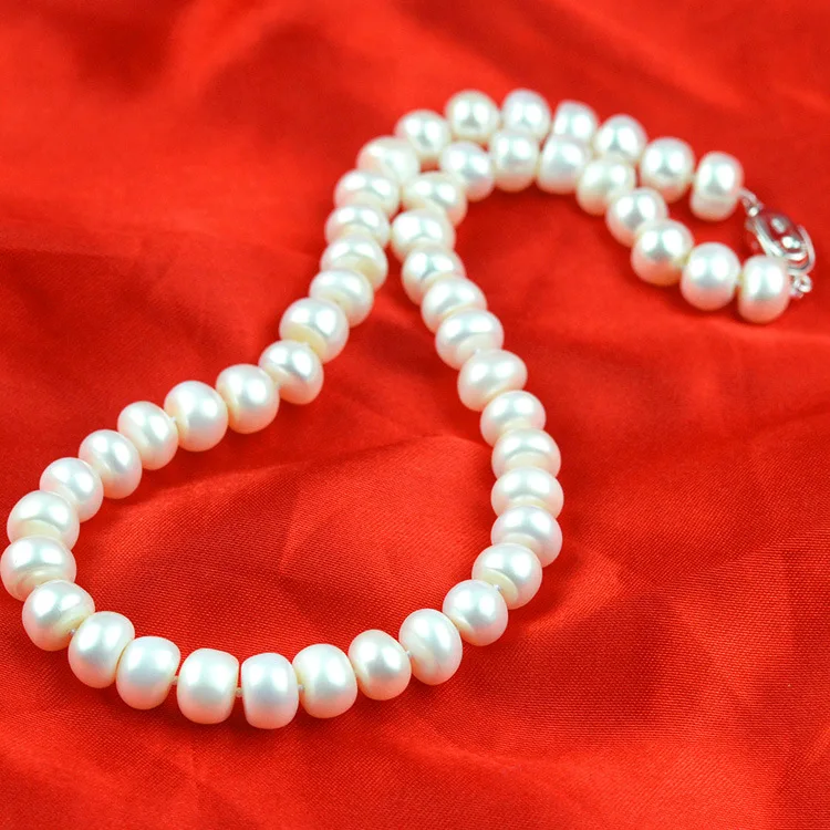 

10x7mm Natural Freshwater Pearls Beaded Necklace Jewelry,Fine Gemstone Pearl Beads Jewelry For Woman Gifts With Certificate