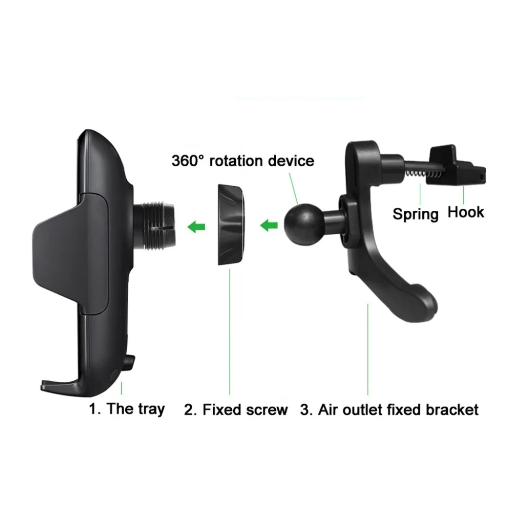 

Qi Fast Wireless Car Charger Charging Holder Air Vent Mount For Smart Phone