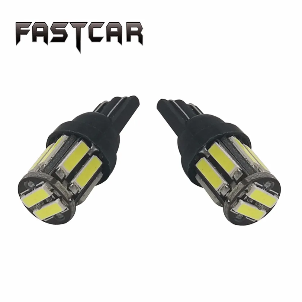 100X оптовая продажа авто led W5W 194 T10 10 LED SMD 7020 10SMD белый синий красный желтый зеленый