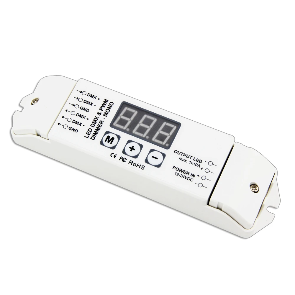 DMX512/1990 декодер постоянного напряжения Выходной 10 А * 1 канал PWM DMX Одноцветный