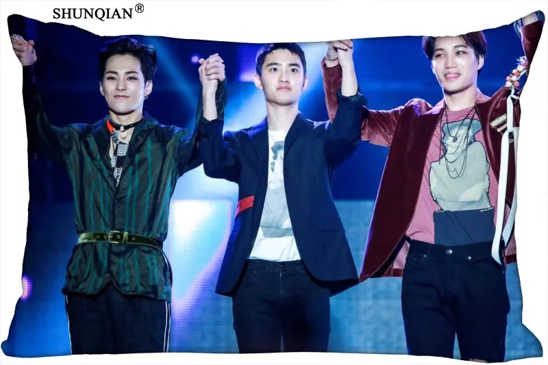 Корейская Прямоугольная подушка Pop EXO чехол на молнии Свадебный заказ 40x60 см 50x75 (с