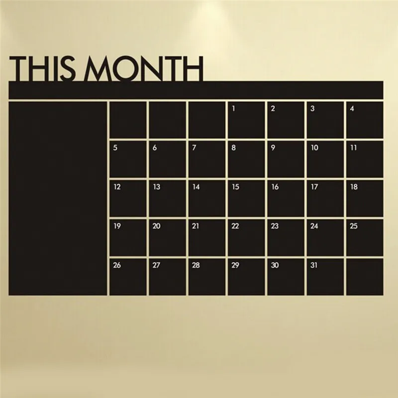 Черная доска настенные наклейки съемный планировщик календарь месяца офисная