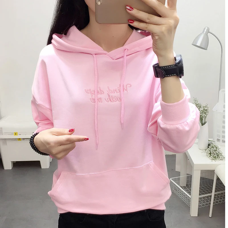 Новинка 2017 женские толстовки осень зима с капюшоном большие размеры свободные