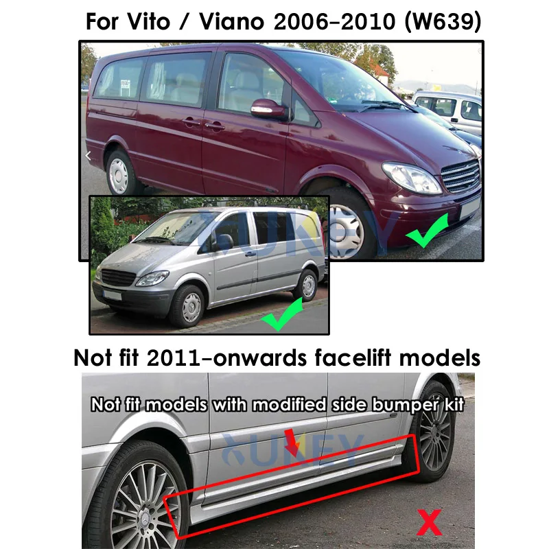 4 шт. передние и задние Автомобильные Брызговики для Benz Vito Viano W639 2006 2007 2008 2009 2010