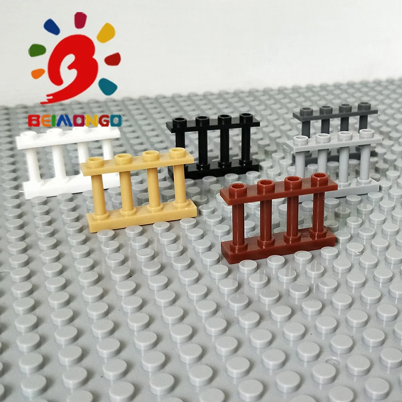 Бесплатная доставка! BEIMONGO строительный блок MOC забор 1x4x2 2W 4 ручки перила 100 шт