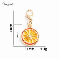 3014mm alloy enamel orange charms with gold color lobster clasp dangle charms pendant for jewelry making diy handmde craft