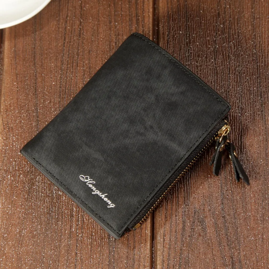 BK Aelicy мягкий кожаный кошелек мужские деловые маленькие кошельки Короткие Кошельки мужской кошелек для монет держатель для кредитных карт Многофункциональный 605 - Цвет: BK