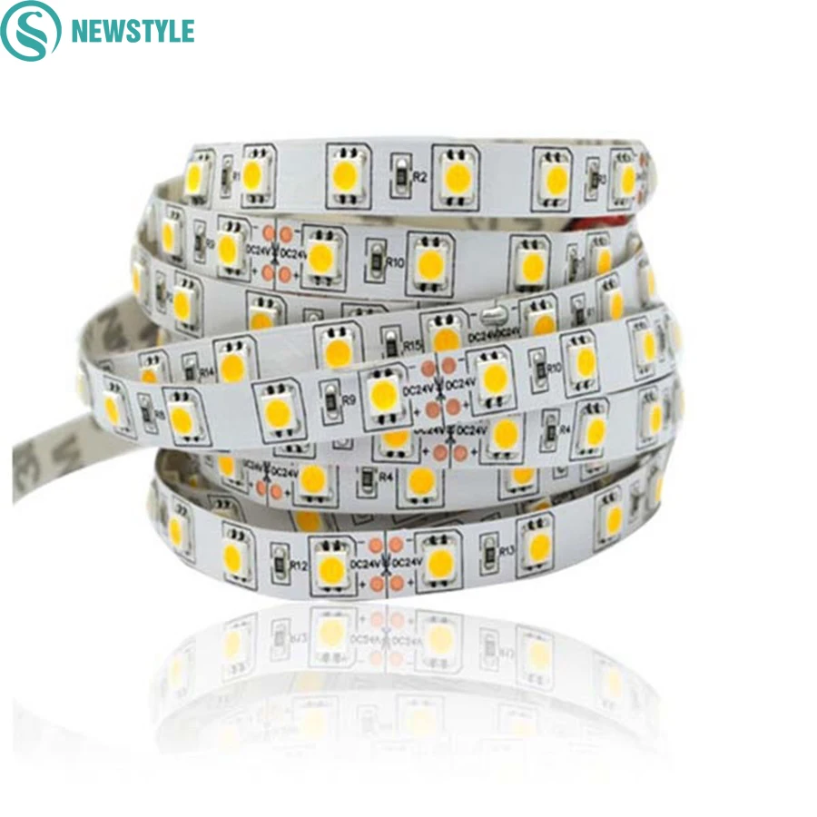 Светодиодная лента 5050 SMD гибкая 24 В 60 светодиодов/м 5 м 300 светодиодов не