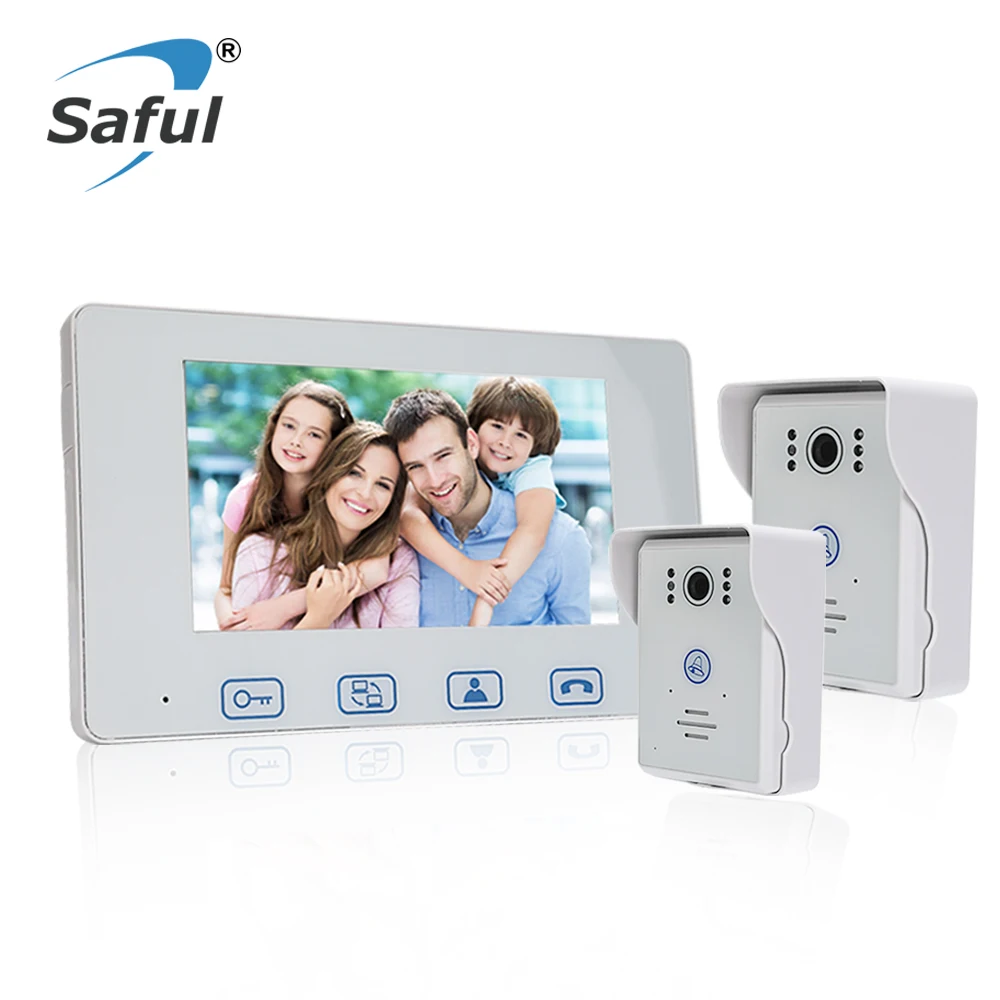 Saful 7 ''цветной TFT LCD Водонепроницаемый проводной видео телефон двери домофон с