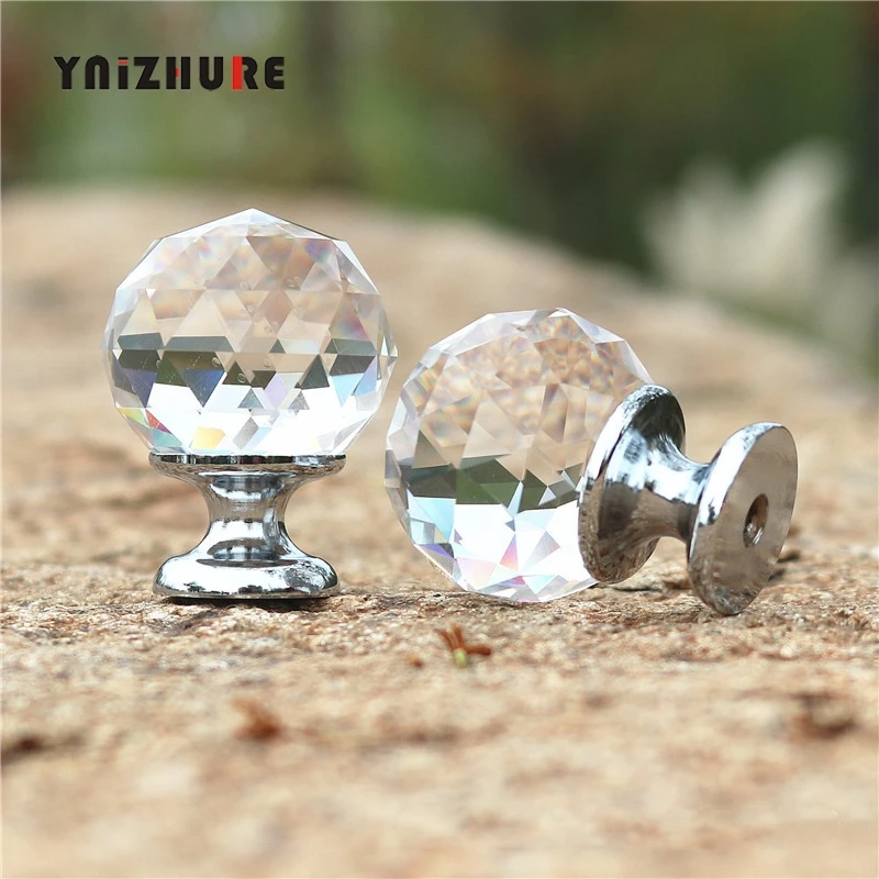 10 шт. 30 мм алмазные шариковые ручки из хрустального стекла для выдвижных ящиков